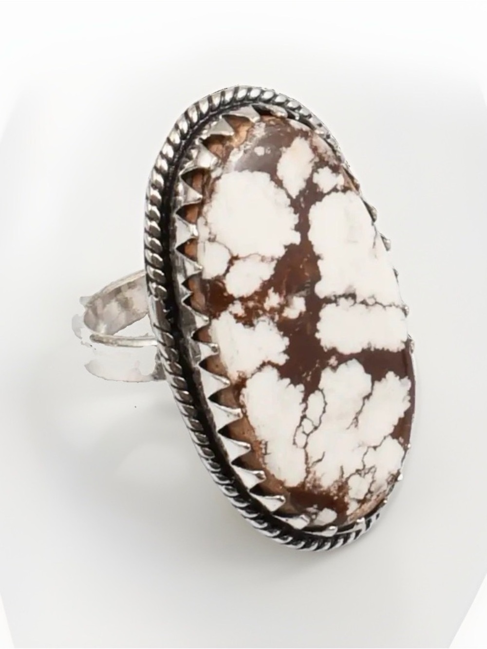 925 Sterling Silver Wild Horse Turquoise Ring Size 6 Native Jewelry